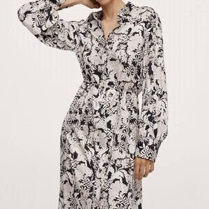 Floral Maxi Tie waist button up Dress